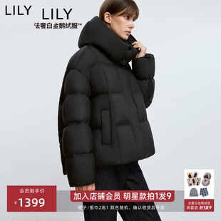【法奢白金】0感泡芙LILY短款加厚鹅绒服女2025冬季新款羽绒外套
