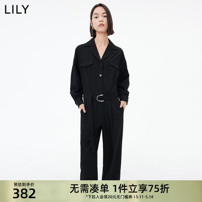 Lily新款工装直筒连体裤