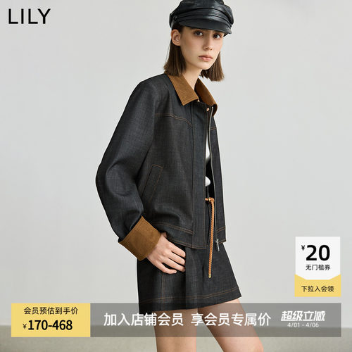 LILY撞色百搭灯芯绒牛仔夹克