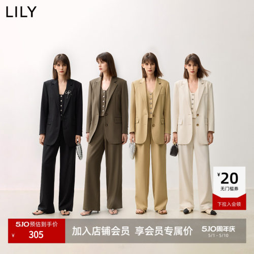 LILY2024秋款老钱风极简西装外套