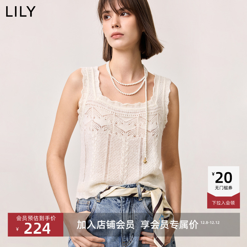 LILY设计感内搭无袖针织衫