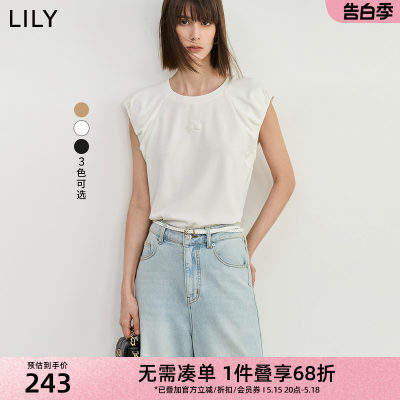 通勤短款无袖T恤LILY立体袖剪裁