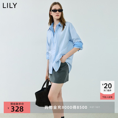 LILY通勤学院风撞色假两件外套