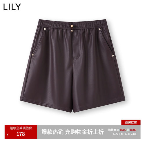 LILY通勤休闲直筒女装复古短裤