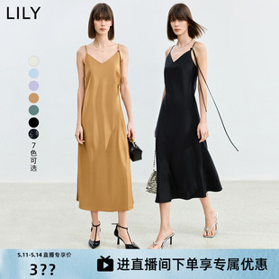 简约茶歇裙 LILY微光裙V领显瘦高级感气质百搭吊带裙2024夏装 新款