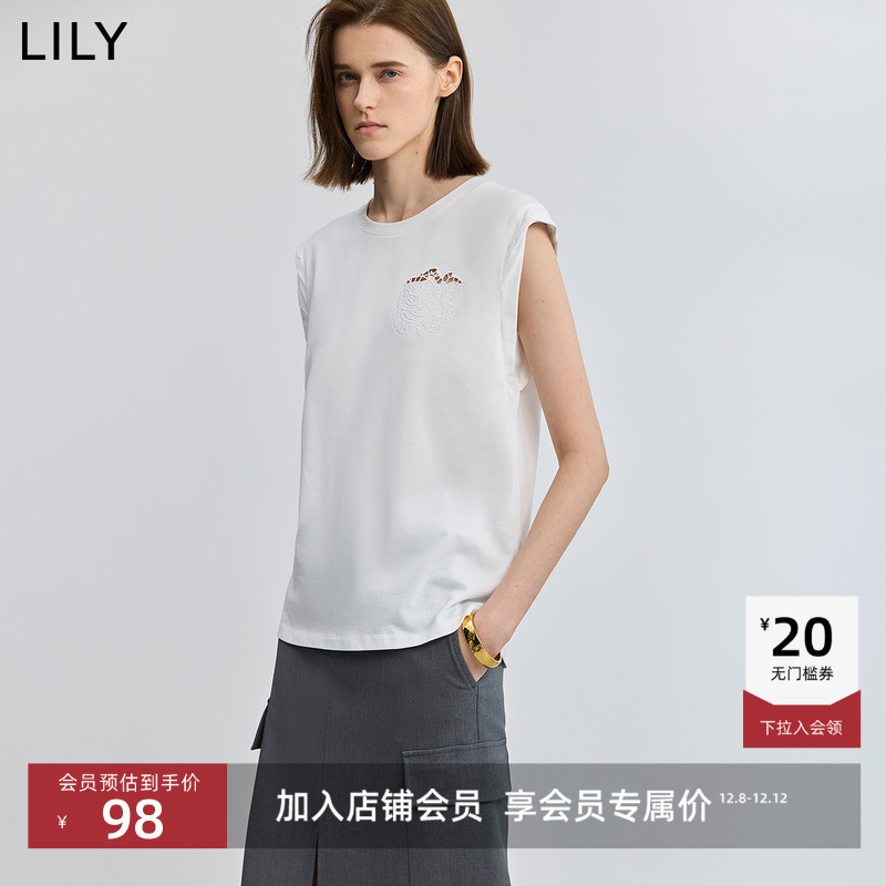 LILY百搭显瘦基础款通勤无袖T恤