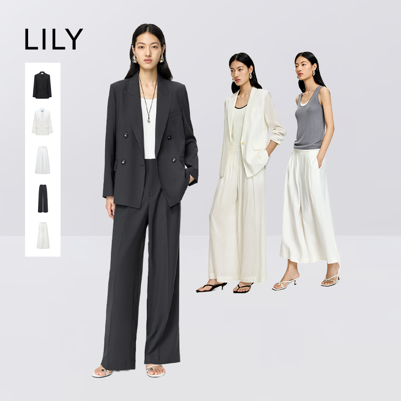 【李佳琦直播间】LILY混纺休闲一粒扣西装/阔腿裤/双排扣西装