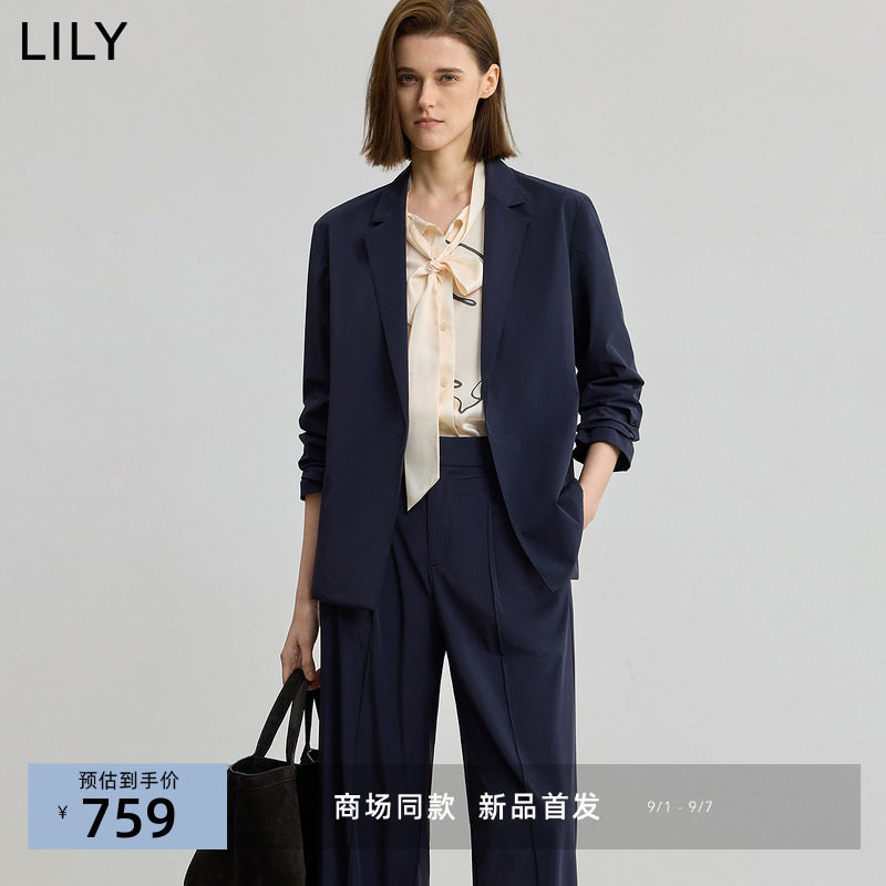 【商场同款】LILY2025秋新款驳领修身商务通勤薄款西装外套女西服