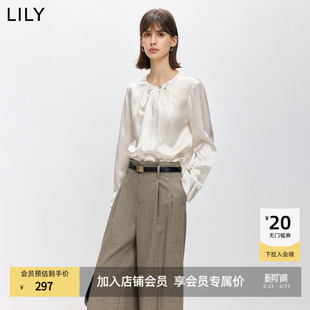 微光垂感圆领高级感奶白色套头衫 法式 女装 100%醋酸LILY2026春新款