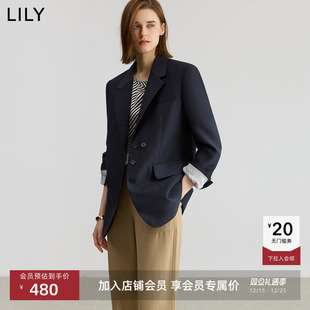 都市正肩廓形休闲通勤西装 经典 LILY2025新款 外套女 商场同款