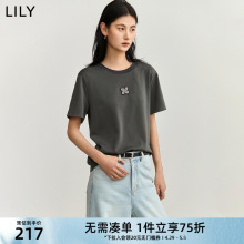 通勤款 时尚 百搭休闲圆领T恤宽松显瘦上衣内搭 女装 LILY2024夏新款