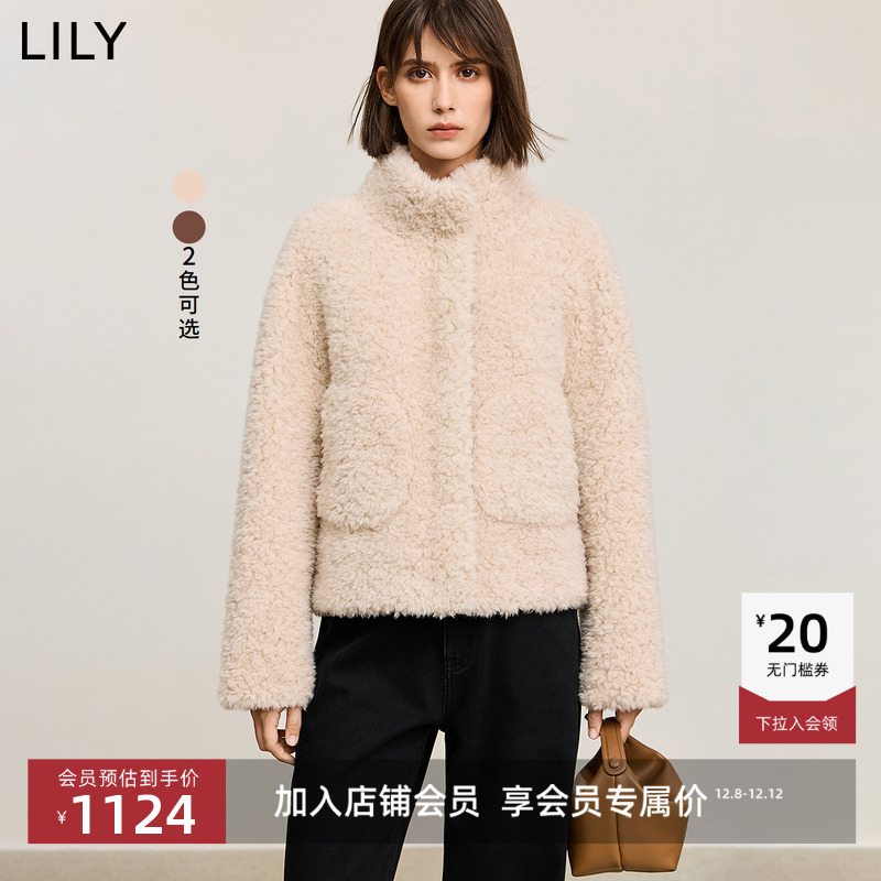 100%绵羊毛LILY休闲羊羔毛短外套