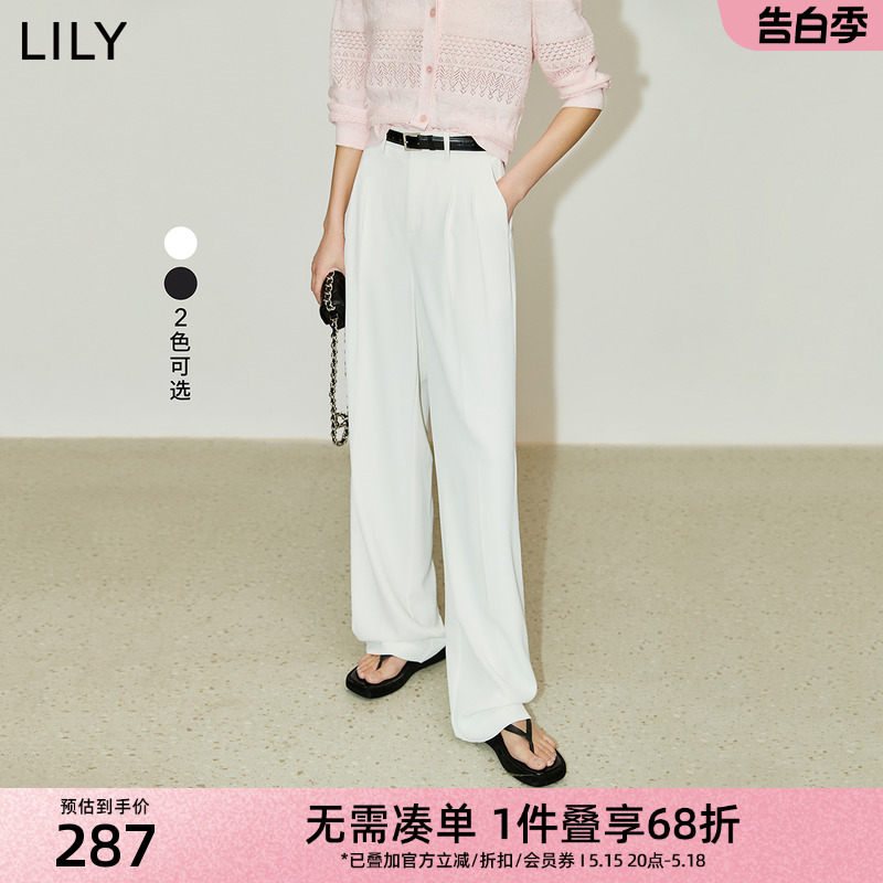 【凉凉裤】LILY2024夏新款通勤空气垂感轻薄高腰直筒舒适休闲裤女