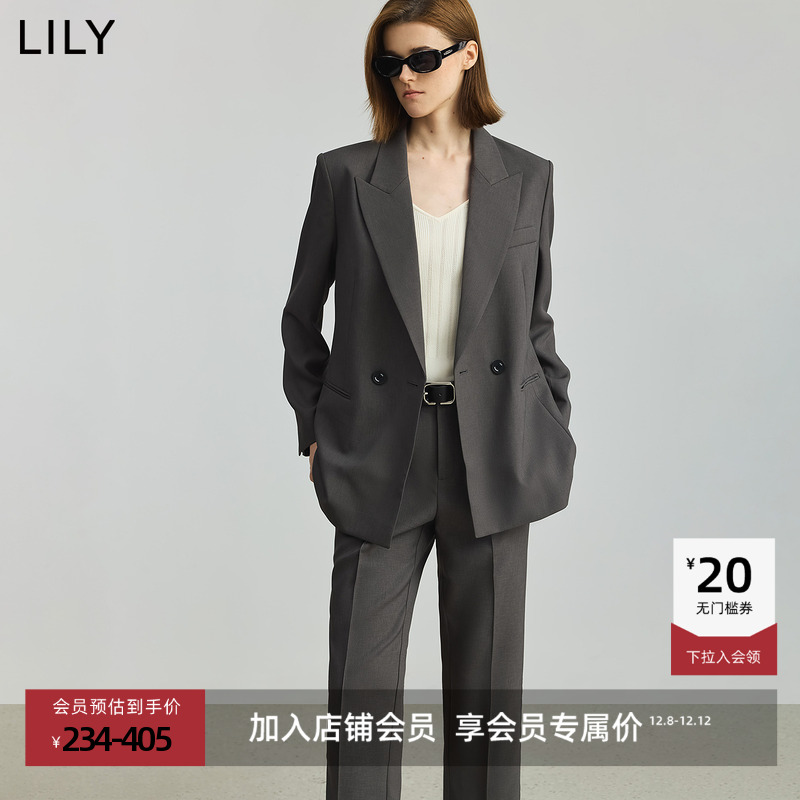 LILY通勤格雷简约新款西装外套