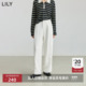 女长裤 醋酸混纺极简风通勤白色阔腿裤 商场同款 LILY2025新款