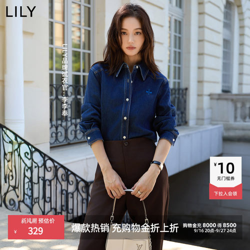 LILY丹宁通勤牛仔复古衬衫外套