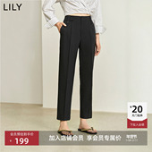 裤 女 高腰显瘦黑色九分烟管裤 休闲西装 通勤神裤 LILY25春夏新款