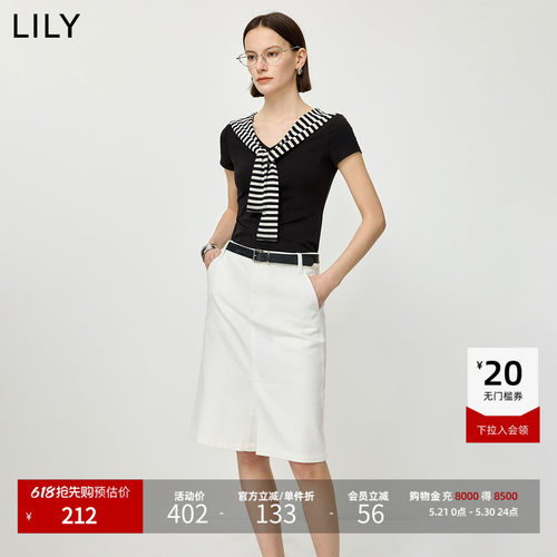 LILY通勤混纺女装披肩新款短袖