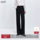 LILY2026春新款 女 长裤 莱赛尔混纺复古西裤 气质通勤休闲黑色直筒裤