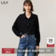 女装 经典 翻领宽松合身休闲百搭针织开衫 LILY冬新款 外套女短款