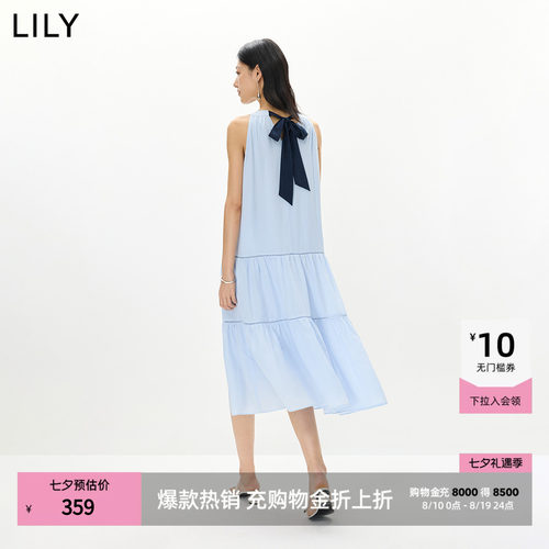 LILY通勤莱赛尔混纺法式连衣裙