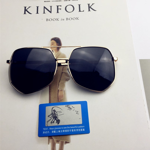 金属大框圆脸偏光镜女好先生孙红雷同款粉偏光开车墨镜男士太阳镜