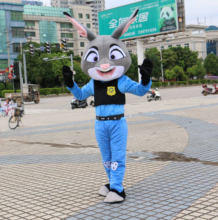 疯狂动物城朱迪尼克闪电卡通人偶服装兔子狐狸行走演出动漫传单服