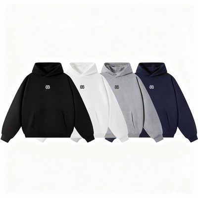 潮流棉加绒加厚连帽套头卫衣