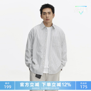 衬衫 TOPTIER 格子长袖 条纹 男内搭简约通勤宽松休闲衬衣外套 BRO