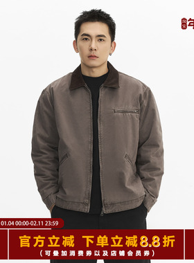 TOPTIER BRO 纯棉斜纹布内里50%羊毛加厚复古底特律工装夹克外套