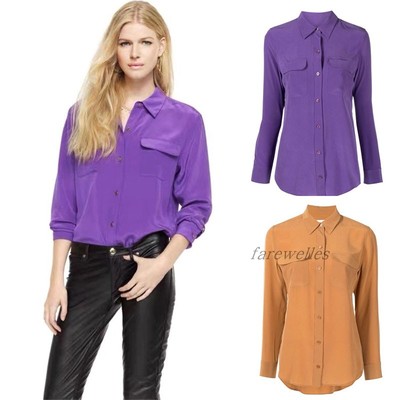 equipment真丝双口袋长袖EQ衬衫