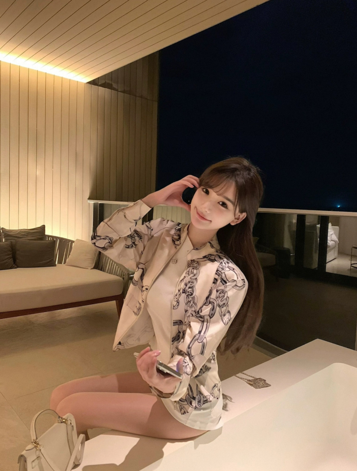 【高品质yb】老钱风小众设计感链条印花外套女小个子立领时尚上衣