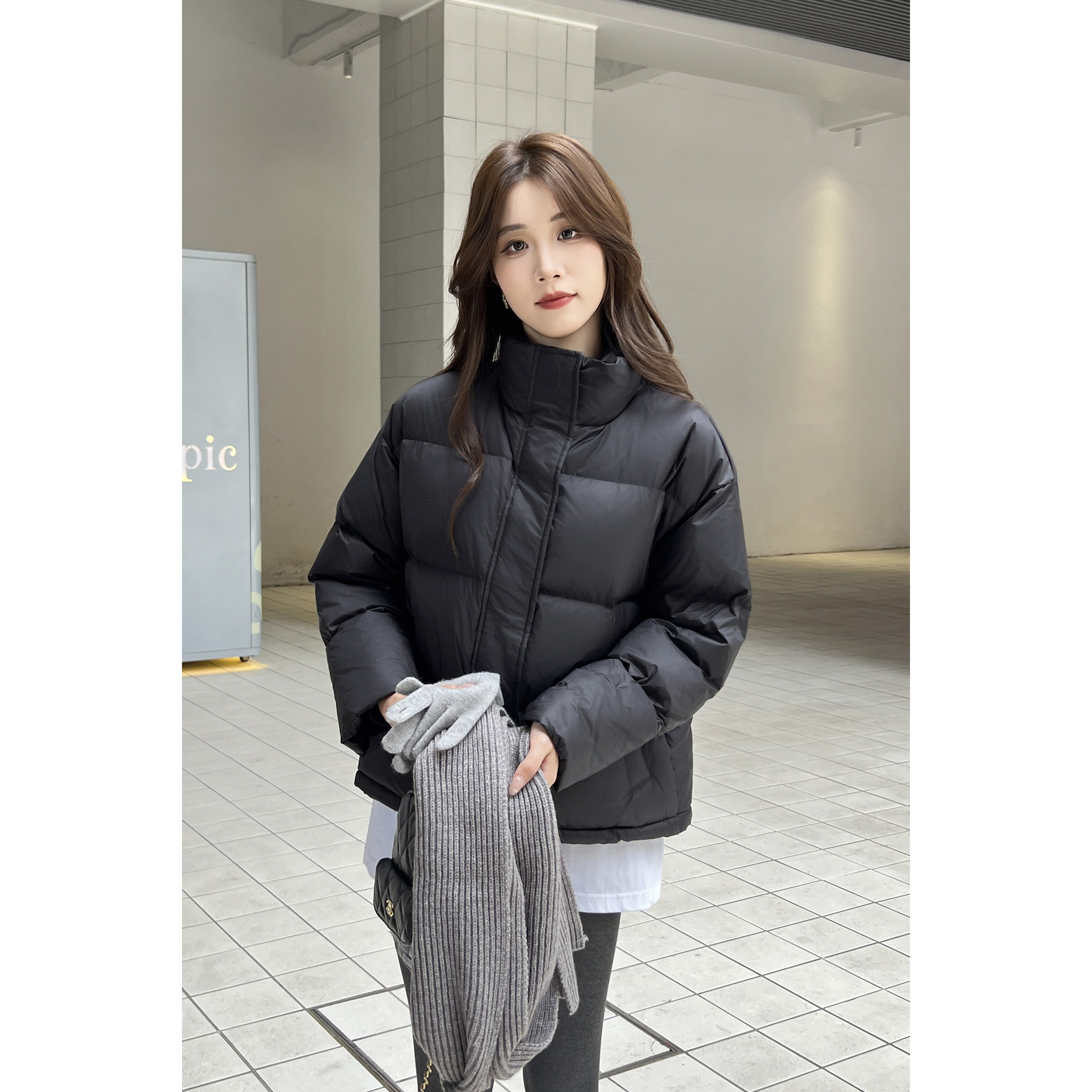 叁个黄95白鸭绒小个子短款羽绒羽绒服