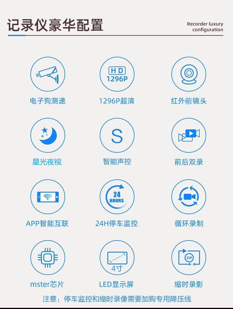 双后高清前测速APP夜视新款联手机互录汽车行车记录仪监控无线超
