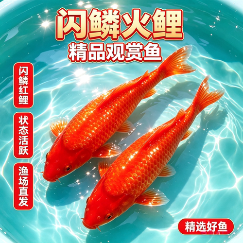 精品火鲤纯种锦鲤闪麟锦鲤红火鲤
