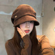 日本RX日系麂皮绒贝雷帽女秋冬美拉德显脸小堆堆帽百搭报童画家帽