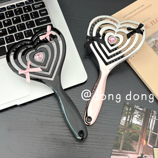 ins高颜值爱心排骨梳高颅顶蓬松梳子便携女防静电不打结干湿两用