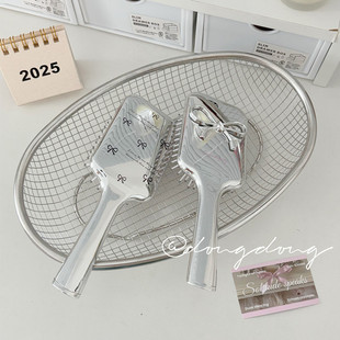 ins银色梳子便携小随身折叠迷你气垫梳气囊按摩梳防静电蓬松卷发