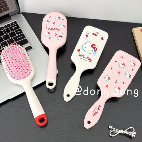 Kt猫可爱少女心梳子气囊梳按摩蓬松防静电气垫梳顺发不打结高颅顶
