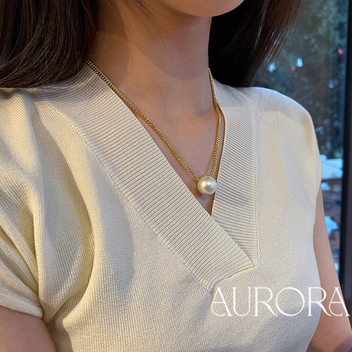 AURO定制天然珍珠正圆高品质吊坠