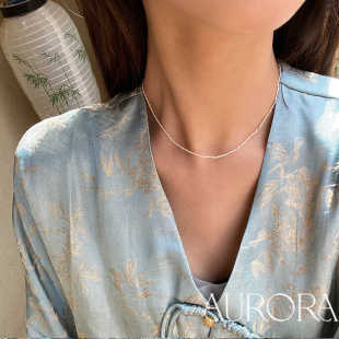 罕见稀有不规则keshi叠戴极细无核珍珠项链1mm野生锁骨链超小克旭