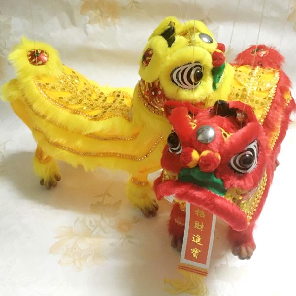 佛山儿童提扯线舞狮子醒狮头木偶图片