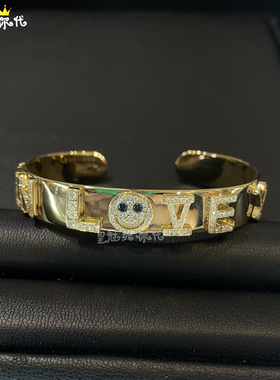 EYEFUNNY18k金镶钻笑脸手镯