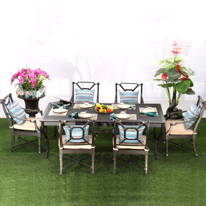乐活 户外铸铝家具高档别墅休闲长方桌桌椅室外阳台庭院沙发套装