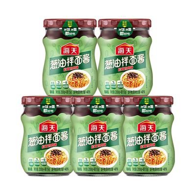 海天葱油拌面酱215g*5瓶装