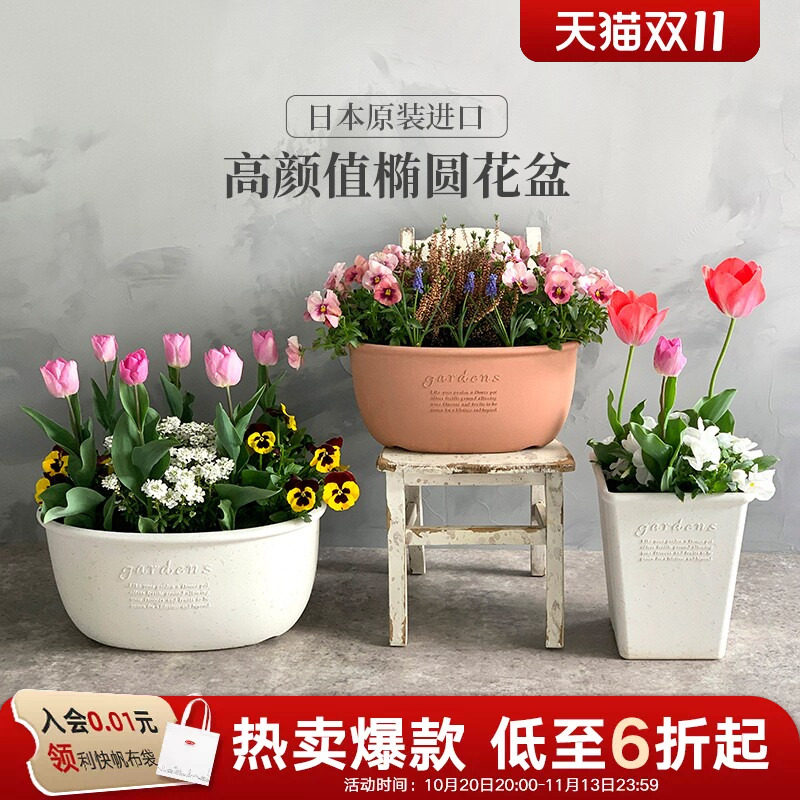利快进口椭圆形花盆创意
