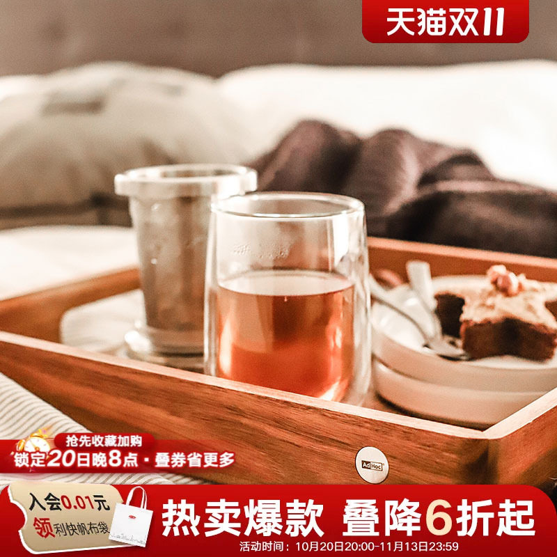 利快双层玻璃茶杯女家用耐高温隔热透明加厚防烫家用泡茶水杯套装