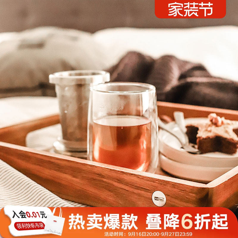 利快双层玻璃茶杯女家用耐高温隔热透明加厚防烫家用泡茶水杯套装