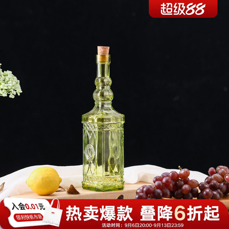 利快调味瓶软木塞玻璃液体油瓶家用玻璃防漏大号油壶香油酱油醋瓶图片