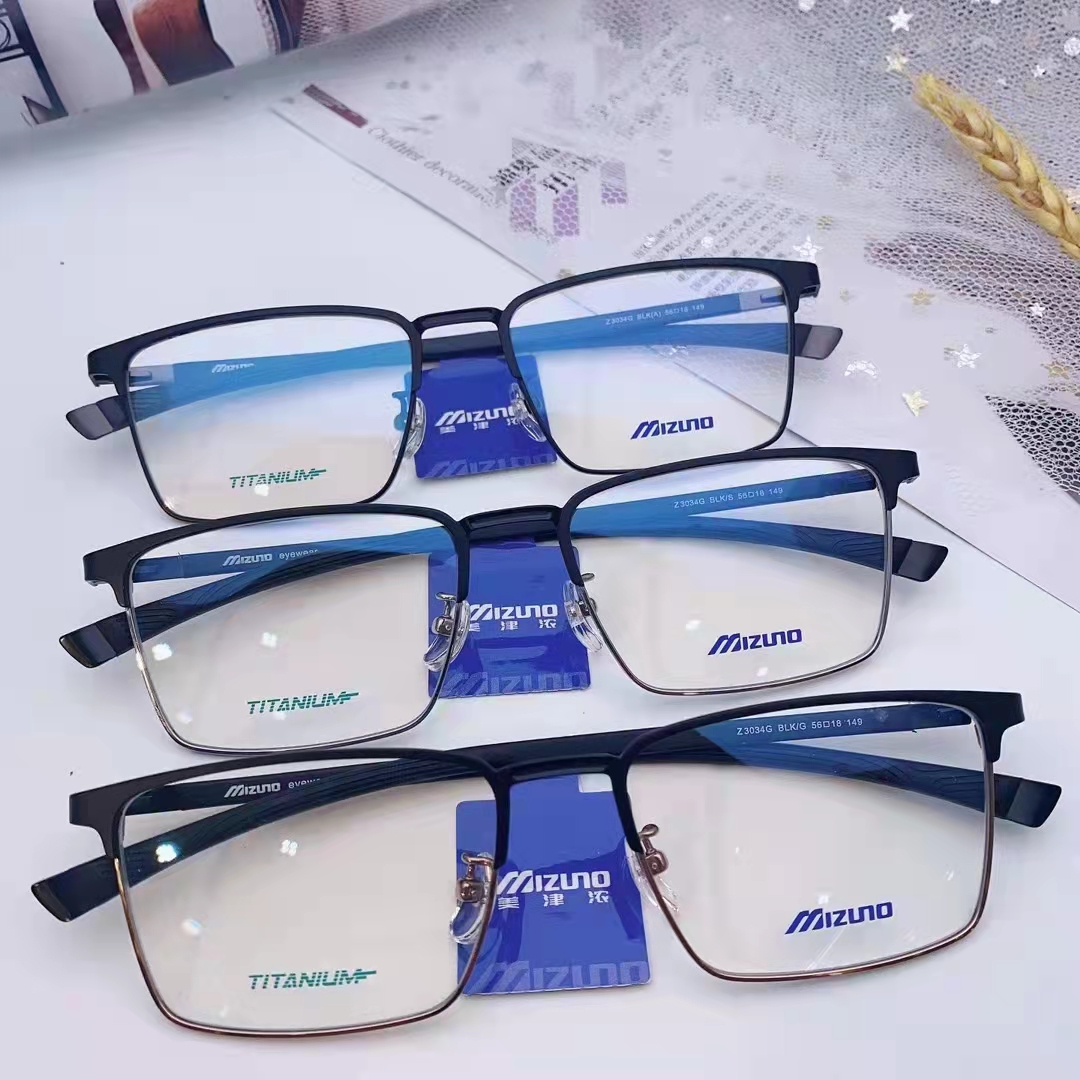 新款原装mizuno美津浓眼镜架专柜正品超轻休闲纯钛耐用镜框z3034g